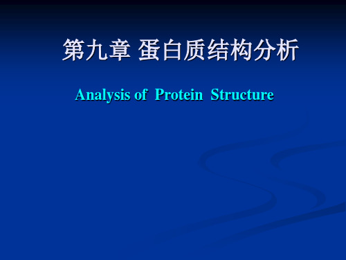 第九章 蛋白质结构分析