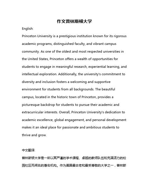 作文普林斯顿大学