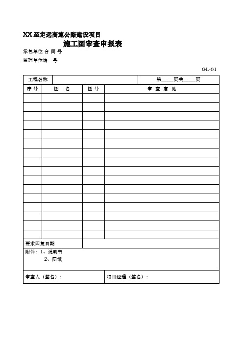 施工图审查申报表