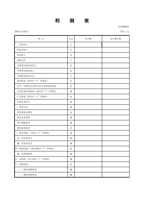 商业银行会计报表