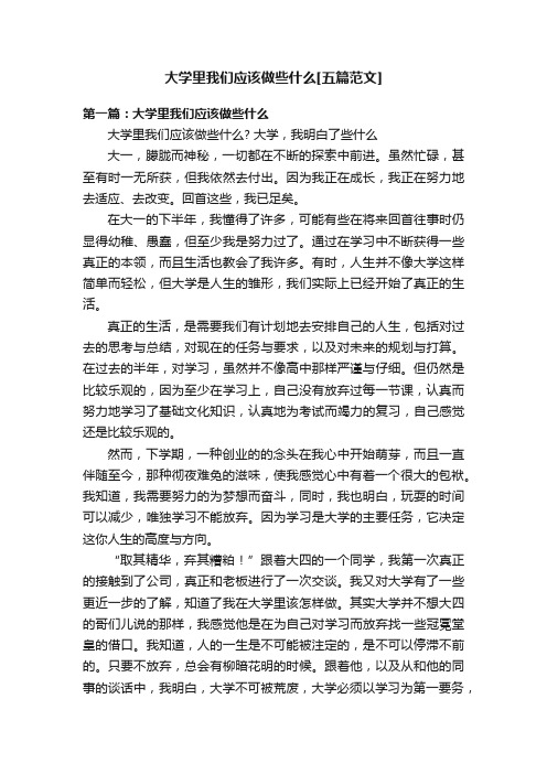 大学里我们应该做些什么[五篇范文]