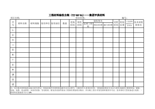 工程台账表