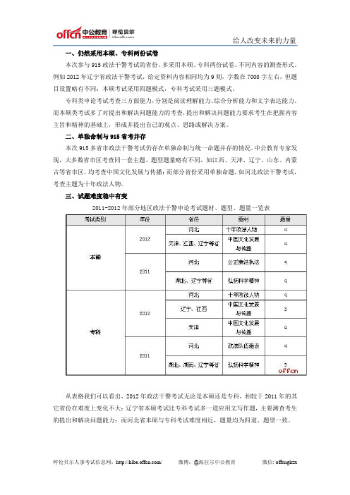 政法干警考试申论试题整体特点分析