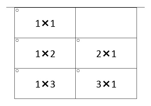 小学乘法口诀算式卡 一道口诀两道算式(直接打印)