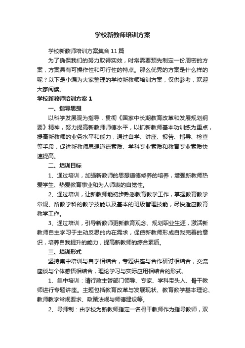 学校新教师培训方案集合11篇