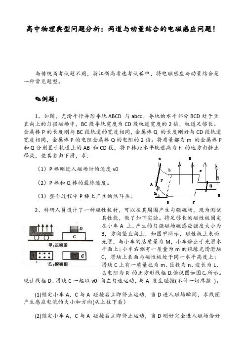 高中物理典型问题分析：两道与动量结合的电磁感应问题!