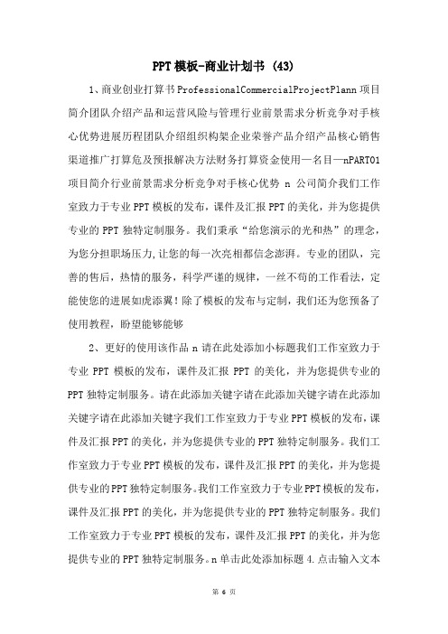 PPT模板商业计划书 (43) 