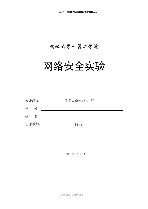 网络安全实验报告模板