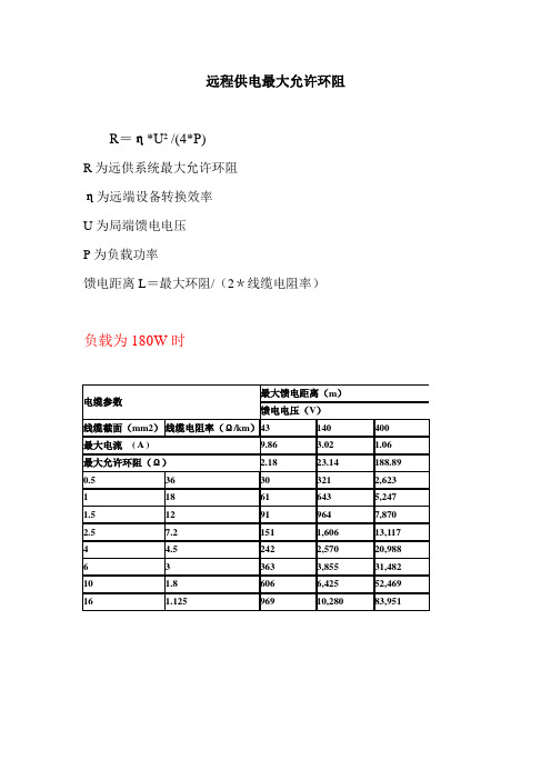 电源线拉远距离计算方法