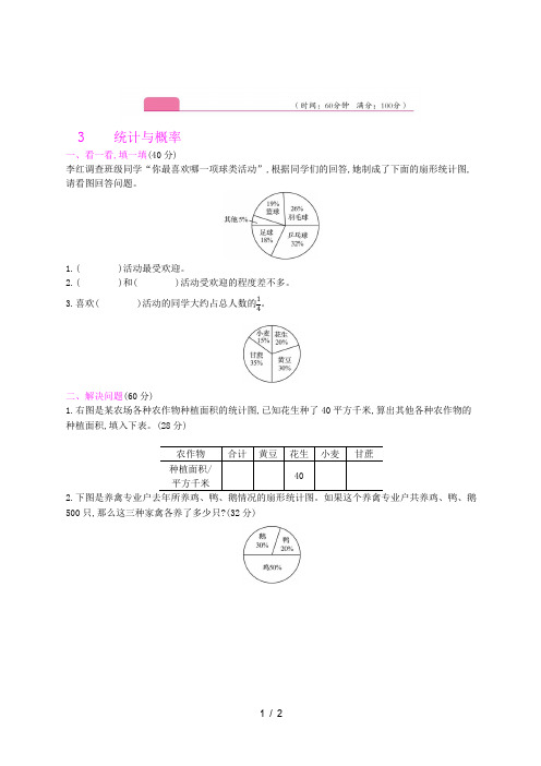 人教版小学数学六年级上册总复习-3统计与概率