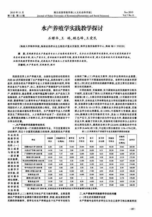 水产养殖学实践教学探讨