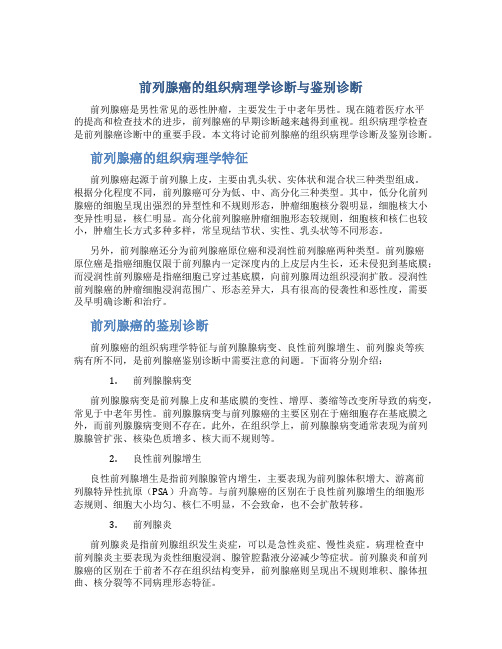 前列腺癌的组织病理学诊断与鉴别诊断