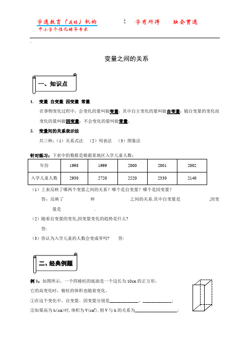 变量之间的关系