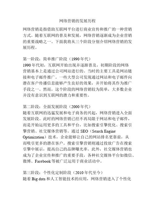 网络营销的发展历程