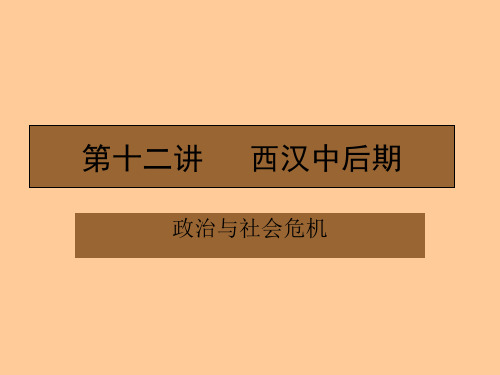 高三历史西汉中后期课件