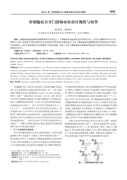 肝细胞癌合并门静脉癌栓治疗现状与展望 张学文