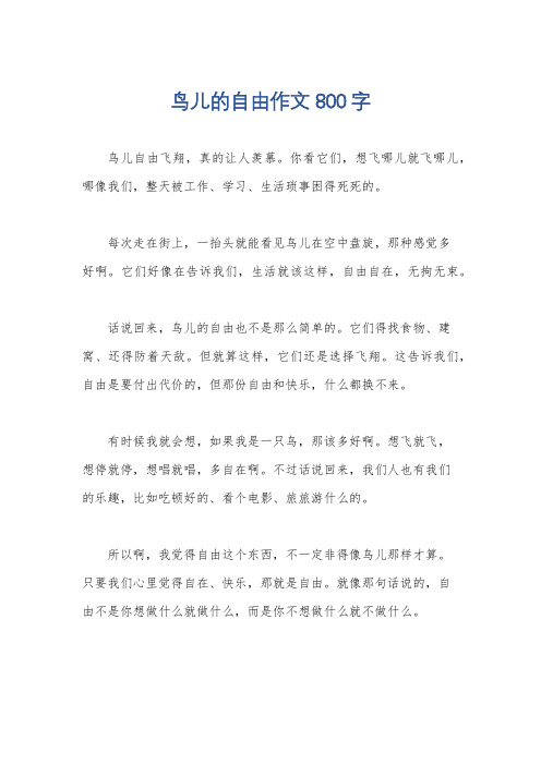 鸟儿的自由作文800字