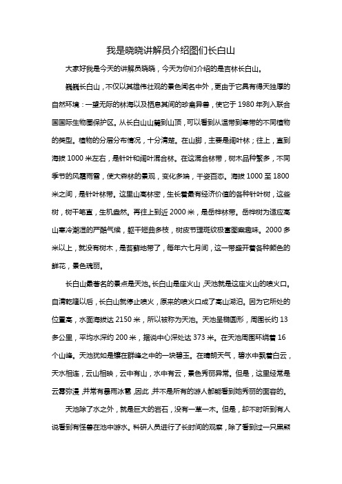 我是晓晓讲解员介绍图们长白山