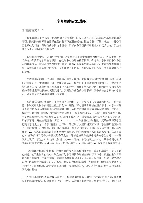 培训总结范文_模板
