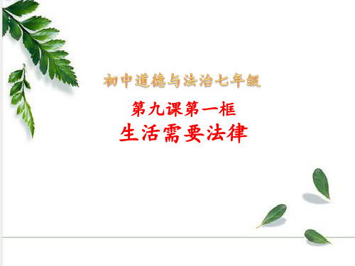 统编人教部编版七年级下册道德与法治9.1 生活需要法律 课件(37张ppt)