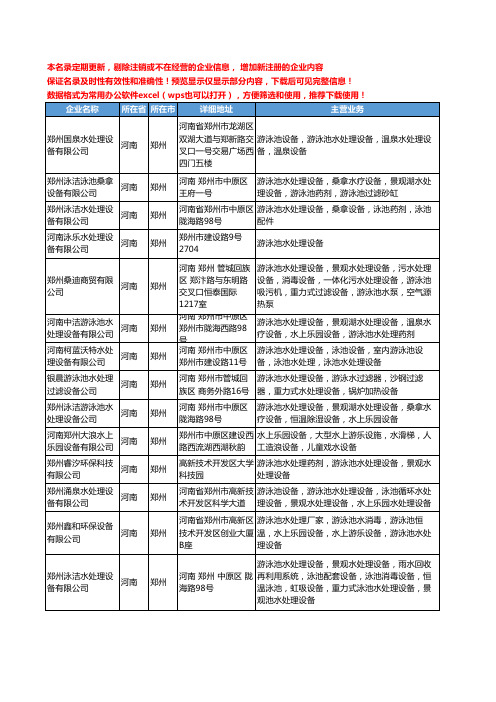 新版河南省郑州游泳池水处理设备工商企业公司商家名录名单联系方式大全28家