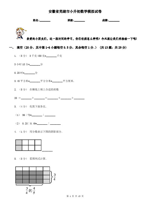 安徽省芜湖市小升初数学模拟试卷