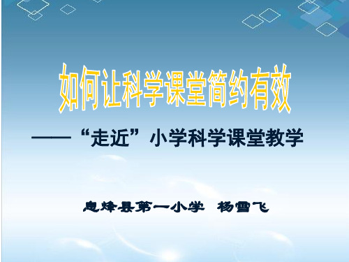 怎样上好一堂科学课--“走近”小学科学课堂教学(杨雪飞)