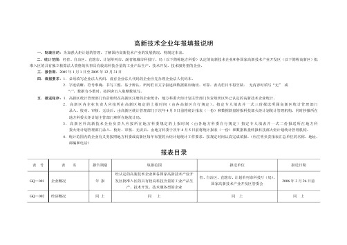 高新技术企业年报填报说明