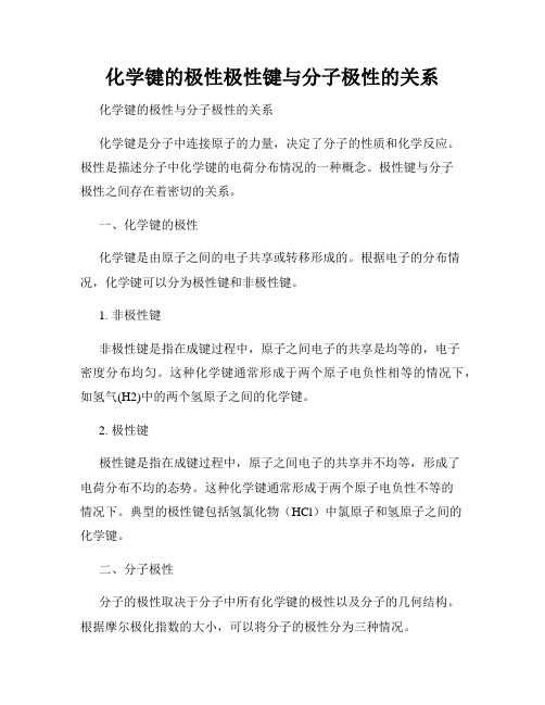 化学键的极性极性键与分子极性的关系