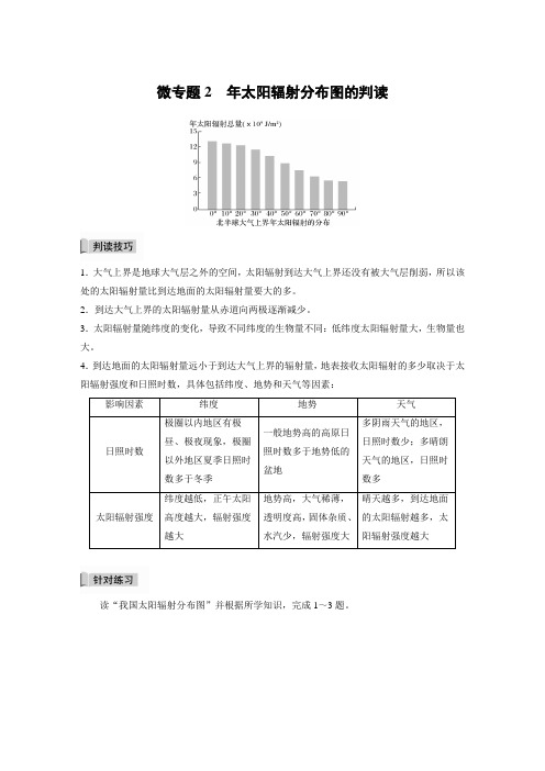 21-22版：微专题2　年太阳辐射分布图的判读（步步高）