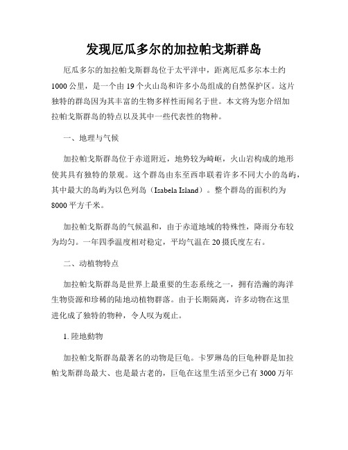 发现厄瓜多尔的加拉帕戈斯群岛