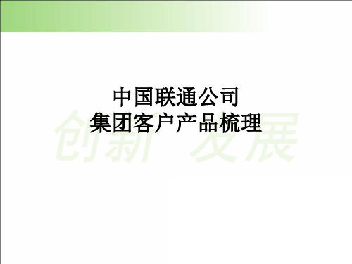 中联通公司集团客户产品梳理