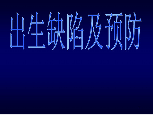 出生缺陷及预防PPT课件