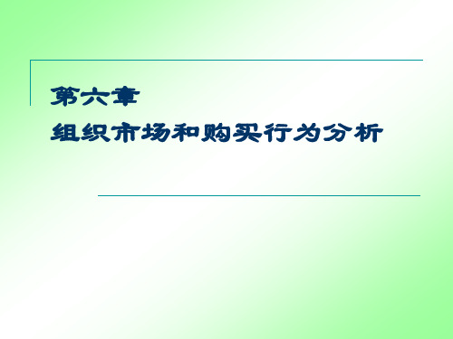 第六章-组织市场和购买行为分析模板