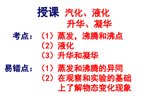 汽化  液化升华、凝华