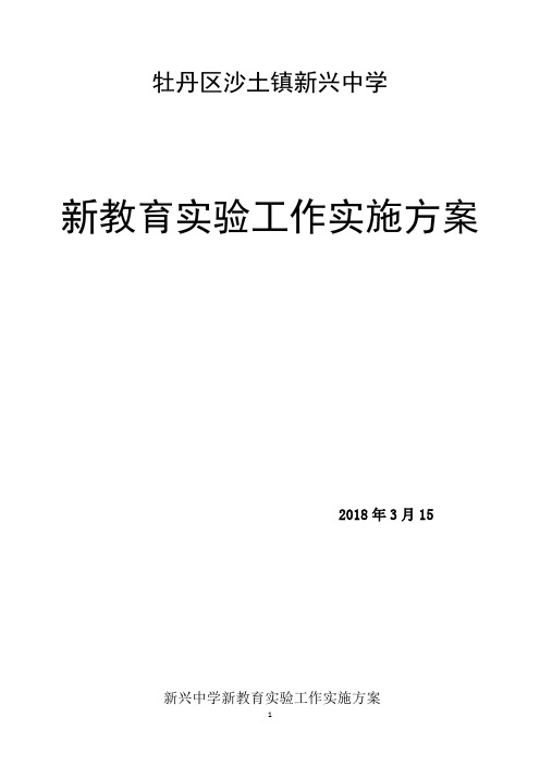 新兴中学新教育实验工作实施方案