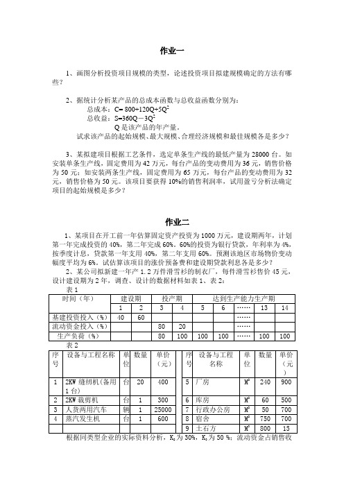 项目评估(本)作业