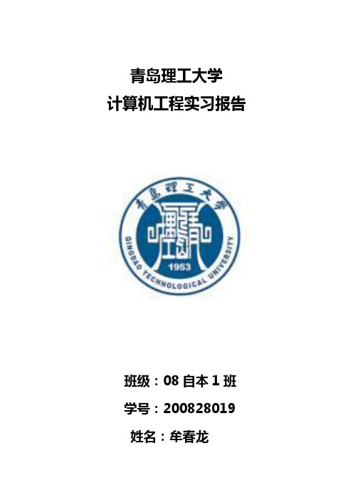 青岛理工大学计算机工程实习报告王涛的