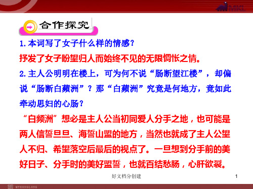 2020新课标改编版初中语文PPT教学课件：25 词五首(人教版九年级上)_16-20