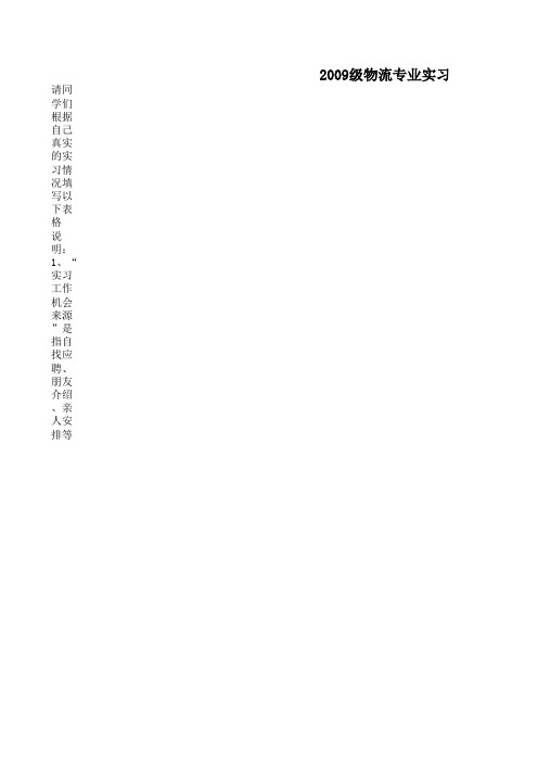 实习情况信息登记表