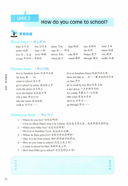 【智慧英语·2021春】五年级英语译林版下册_Unit2_知识梳理_同步学练_单元测评