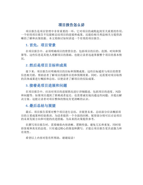 项目报告怎么讲