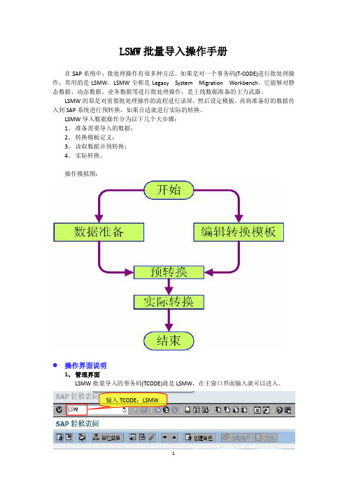 LSMW批量导入操作手册