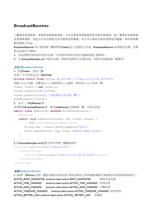 Android学习笔记08_BroadcastReceiver