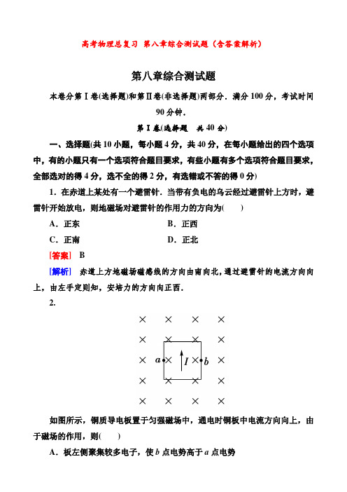 高考物理总复习 第八章综合测试题(含答案解析)