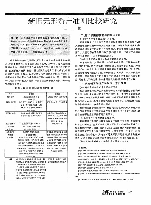 新旧无形资产准则比较研究