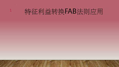 特征利益转换FAB法则应用