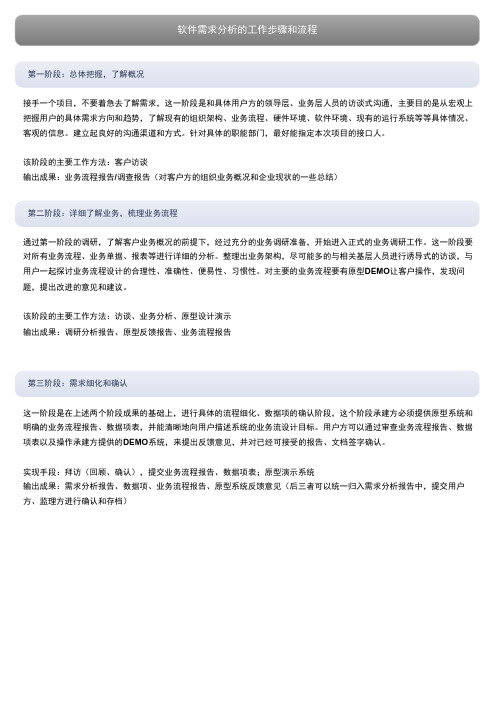 软件需求分析的详细流程