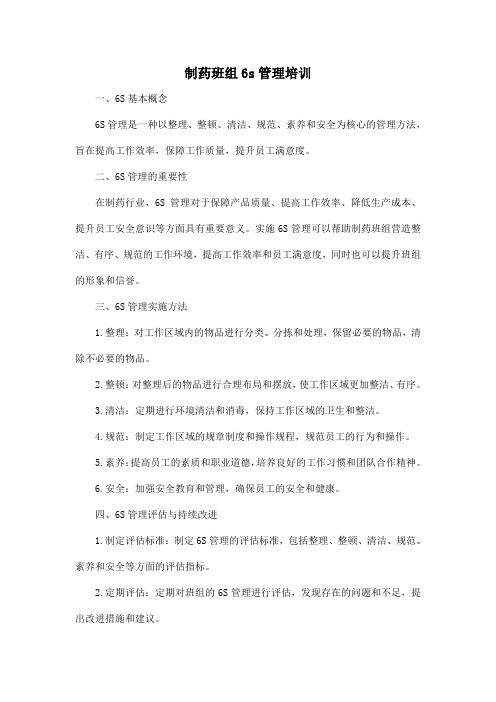 制药班组6s管理培训