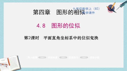 2019-2020年北师大版九年级上学期数学课件:4.8.2 平面直角坐标系中的位似变换